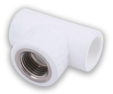 Тройник комб. PPRC ф 20ммх 1/2" ВР (25/125) белый